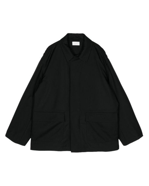 メンズ The Row Frankino Wool Shirt Jacket Black