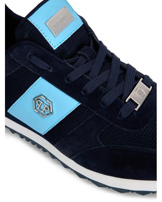 Philipp Plein Blue Portofino Runner Hexagon Lace-Up Sneakers