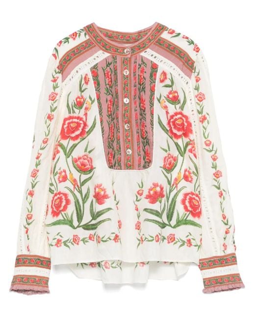 Farm Rio Red Ainika Delicate Blouse