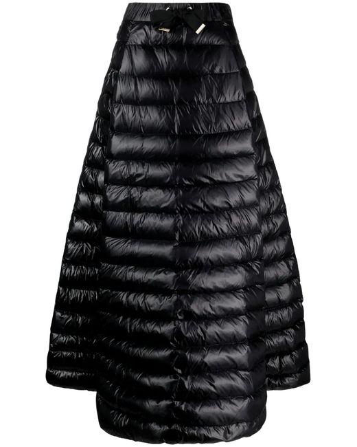 Herno Black Quilted Drawstring Maxi Skirt