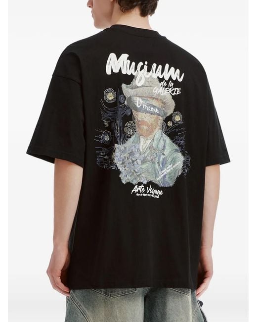 Musium Div. Black Graphic-Print T-Shirt for men