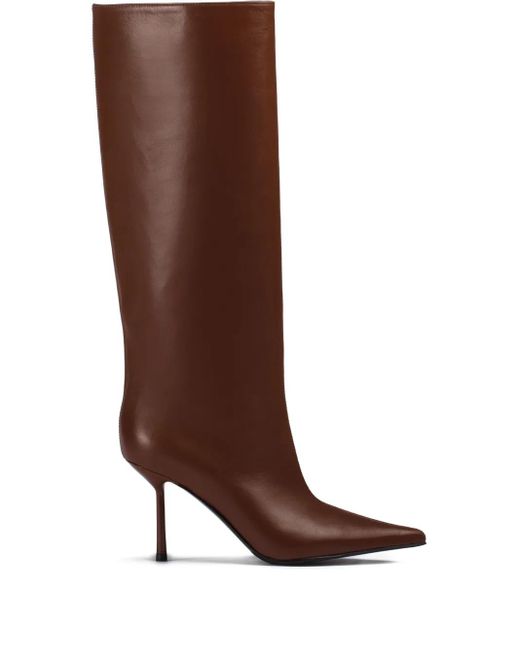 Le Silla Brown Kniehohe Stiefel mit spitzer Kappe 80mm