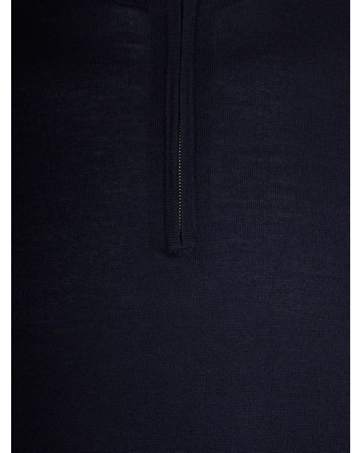 Paolo Pecora Blue Virgin Wool Sweater for men