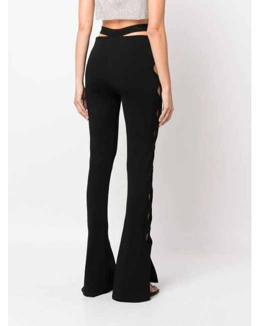 ANDREADAMO Black Cut-Out Flared Trousers