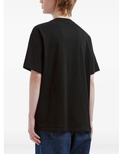 Chocoolate Black T-Shirt Brodé À Poche Plaquée for men