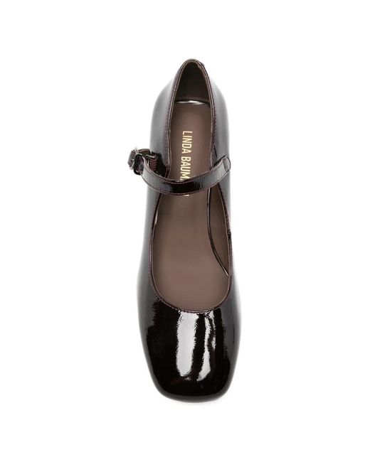 Linda Baumann Black Patent-Leather Pumps