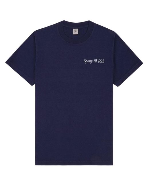 Sporty & Rich Blue Hwcny Cotton T-shirt