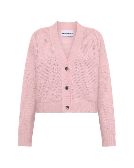 EMERSON RENALDI Pink Button V-Neck Cardigan
