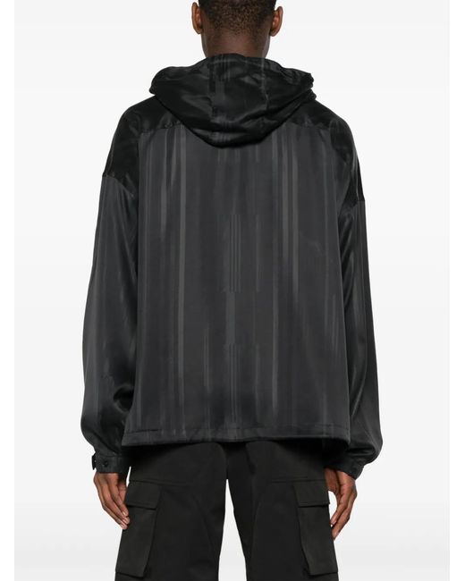 Y-3 Black 3-Stripes Hooded Jacket for men