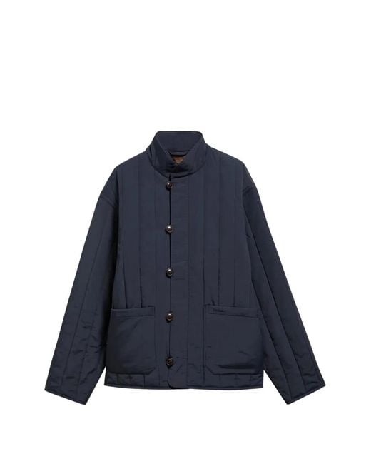 Barbour Blue Quilted High-Neck Jacket for men