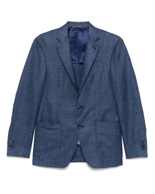 Canali Blue Single-Breasted Blazer for men