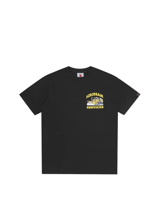 ICECREAM Black Crew-Neck T-Shirt for men