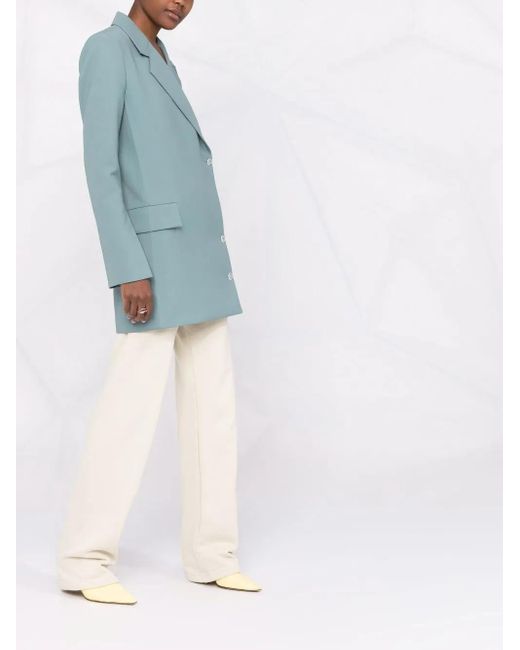 Off-White c/o Virgil Abloh Blue Cardbox Wrap Blazer
