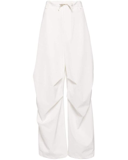 MM6 by Maison Martin Margiela White Wide-leg Twill Trousers
