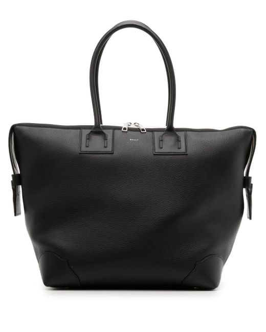 Bally Logostamp Stripeedge Leather Tote Bag in Black for Men Lyst