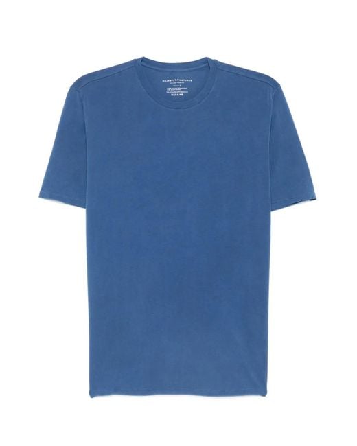 Majestic Filatures Blue Crew-Neck T-Shirt for men