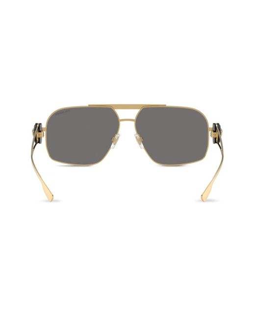 Versace Gray Medusa Pilot-Frame Sunglasses for men