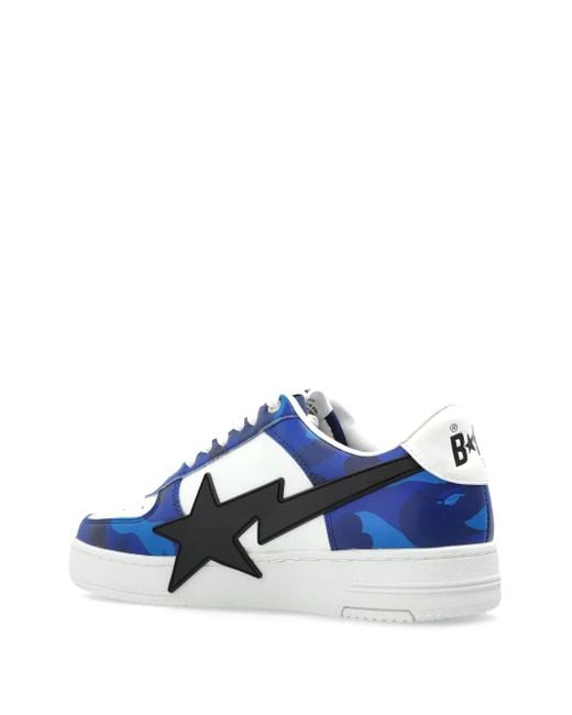 A Bathing Ape Blue Star-Patch Sneakers
