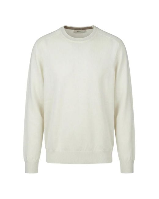 Altea Gebreide Trui Met Ronde Hals in het White voor heren