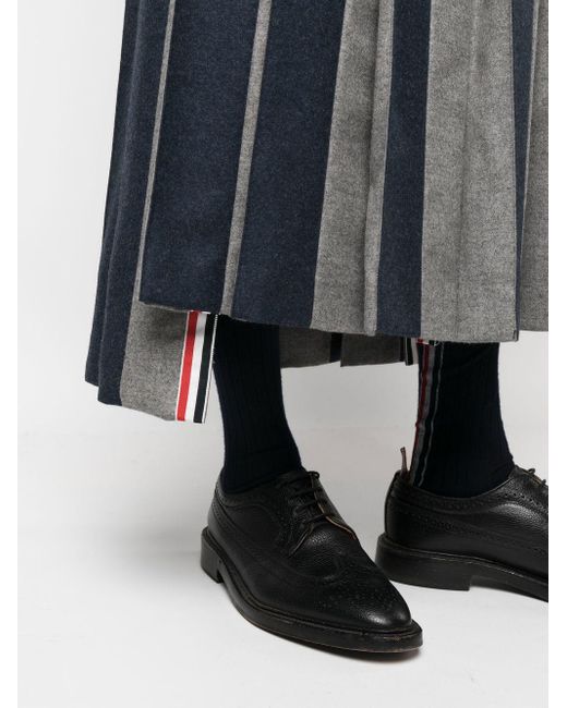 Thom Browne Blue Two-tone Pleated Maxi Skirt for men
