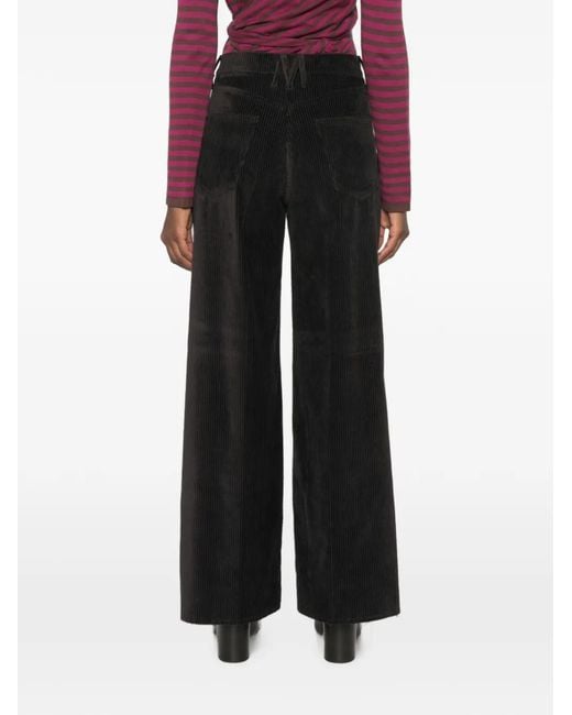 Momoní Black Corduroy Wide-Leg Trousers