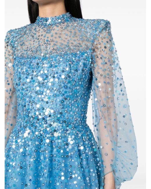 Jenny Packham Blue Meadow Sweet Sequin-embellished Gown