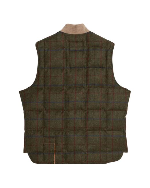 Fortela Green Checked Zip Gilet for men