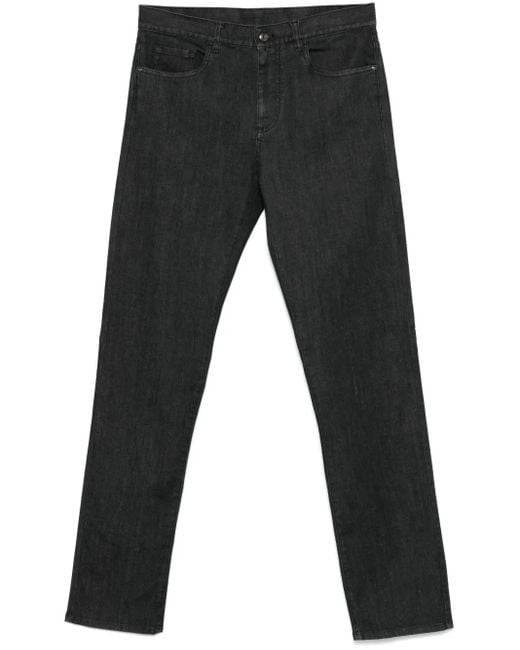Canali Black Straight-Leg Jeans for men