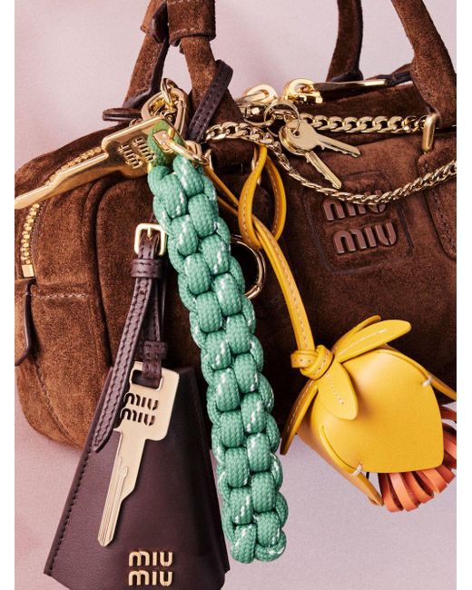 Miu Miu Brown Calf Leather Bos Taurus Necklace main image 1