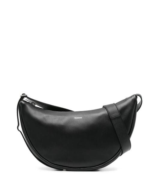 Sandro Black Leather Crossbody Bag for men