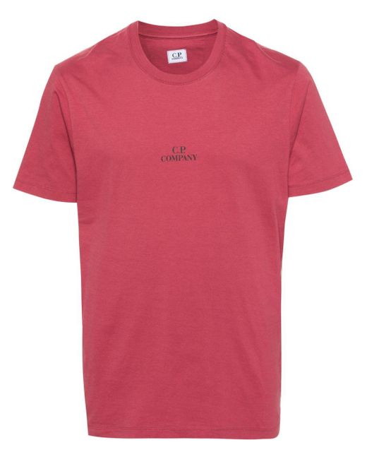 C P Company Pink Logo-print Cotton T-shirt for men