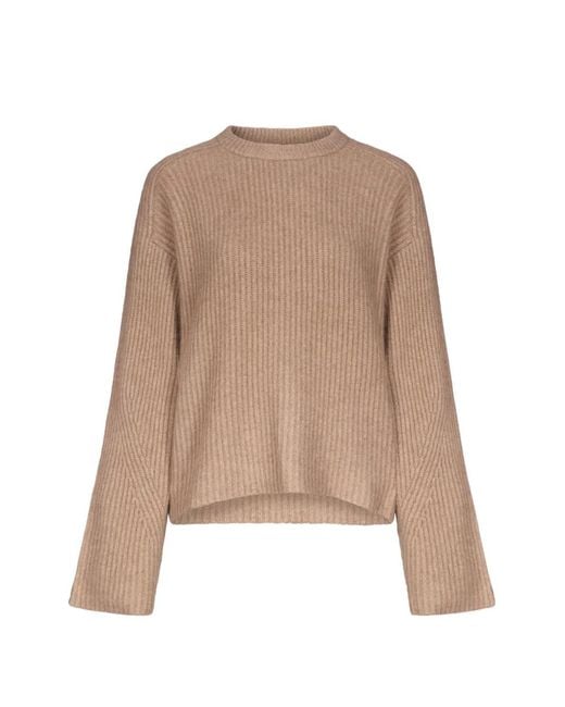 Loulou Natural Axel Ribbed Panelled Sweater