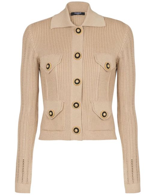 Balmain ボタン カーディガン Natural
