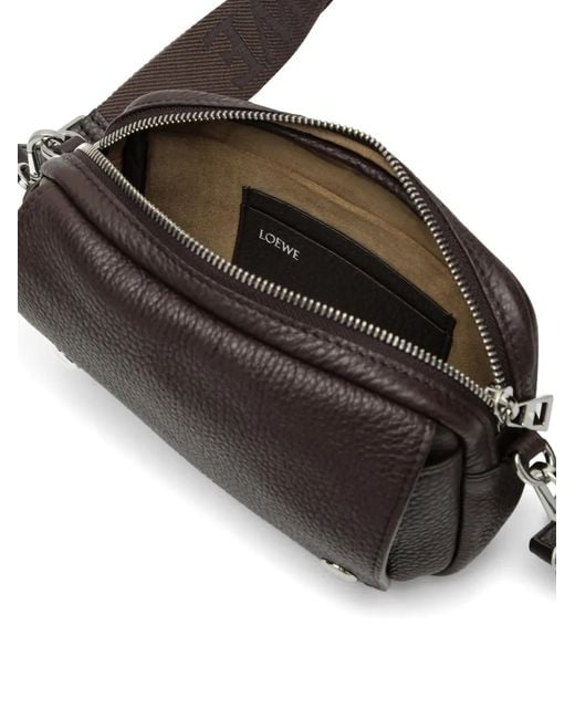 Loewe Black Small Pebble Logo-Print Grained Shoulder Bag for men