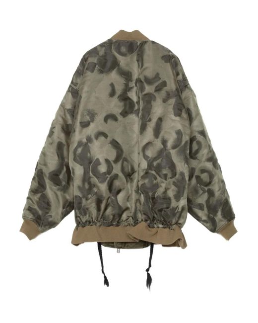 Yoshio Kubo Green Feather-Print Bomber Jacket