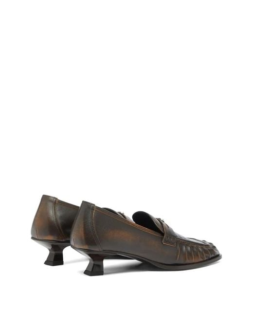 DIESEL Gray Oval D Square-Toe Loafers