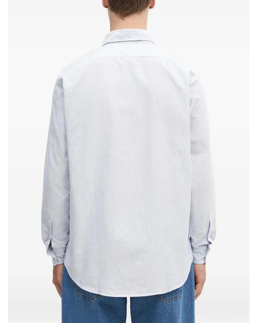 Aries White Stripe-Pattern Shirt for men