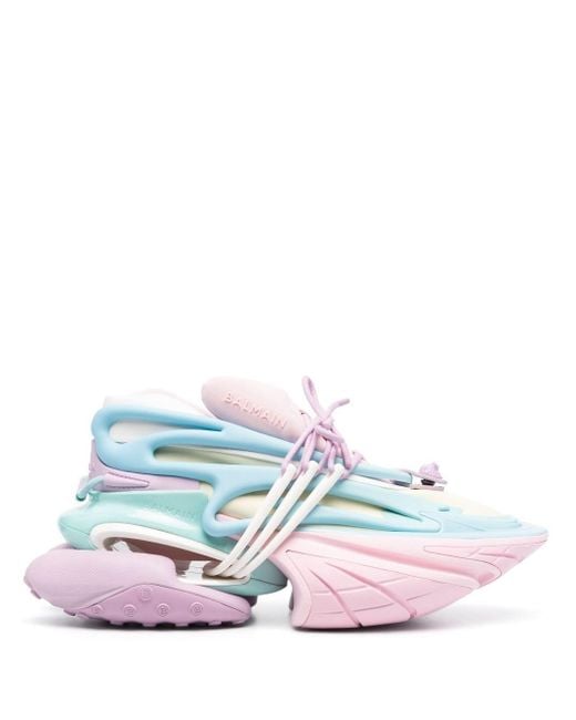 Balmain Sneakers Met Colourblocking in het Pink