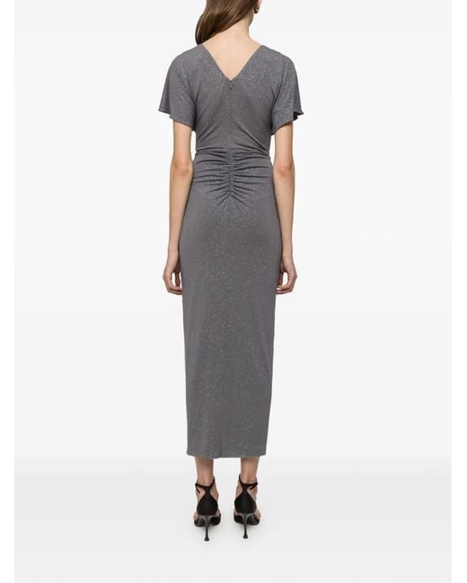 Nissa Blue V-Neck Maxi Dress