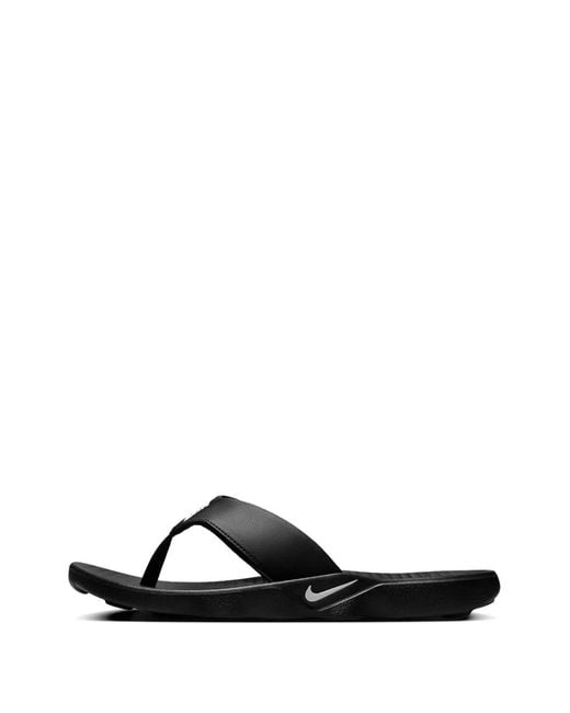Nike Black Marina Logo-Print Flip Flops for men