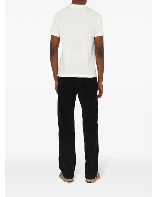 Burberry White Cotton T-Shirt for men