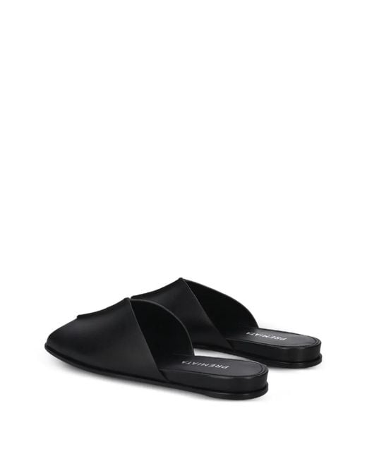 Premiata Black Squared Peep-Toe Mules