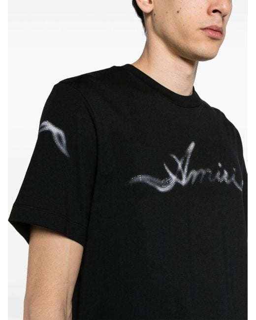 T-shirt Smoke à ornements strassés Amiri pour homme en coloris Black