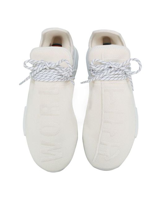 Adidas White X Pharrell Williams Human Race Nmd Tr "blank Canvas" Sneakers
