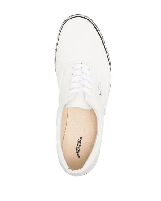 Undercover White Lace-Up Low-Top Sneakers for men