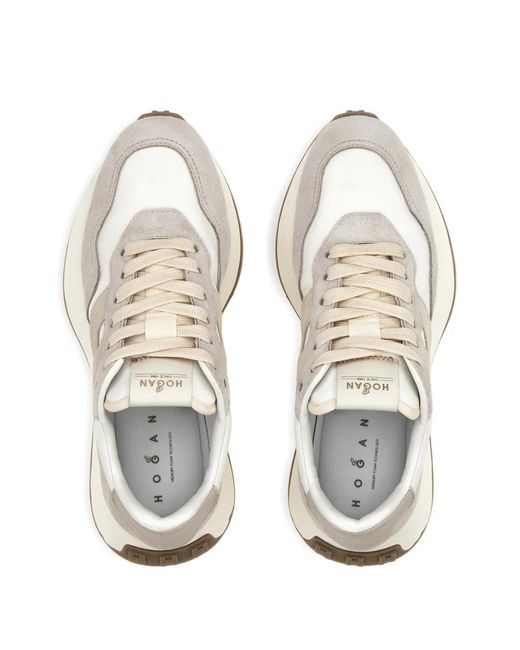 Hogan White Letter Motif Sneakers