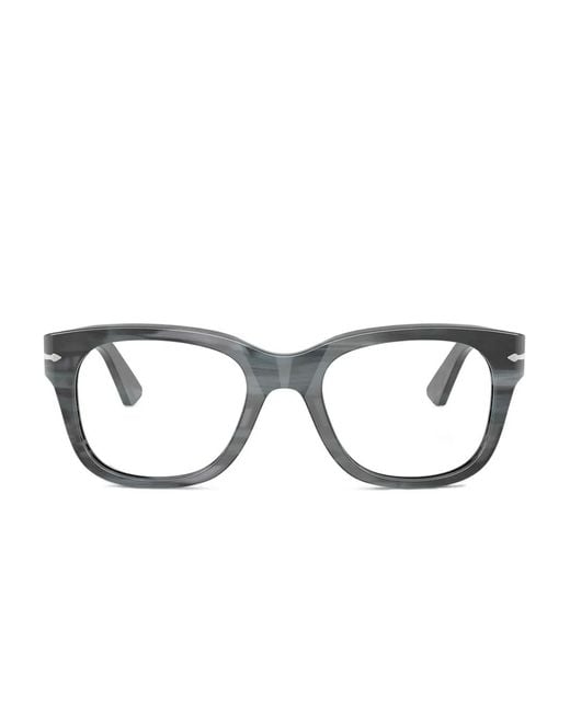 Persol Gray Brille Mit Eckigem Gestell