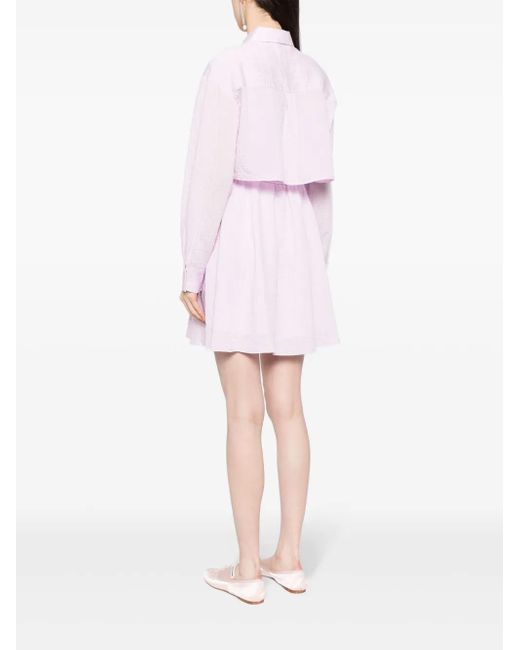 B+ AB Pink Crinkled Two-Piece Dress Set