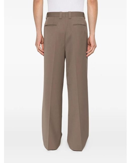 TONYWACK Brown Pleated Tailored Trousers for men