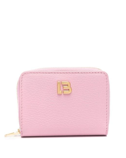 Bimba Y Lola Pink Logo-plaque Leather Wallet